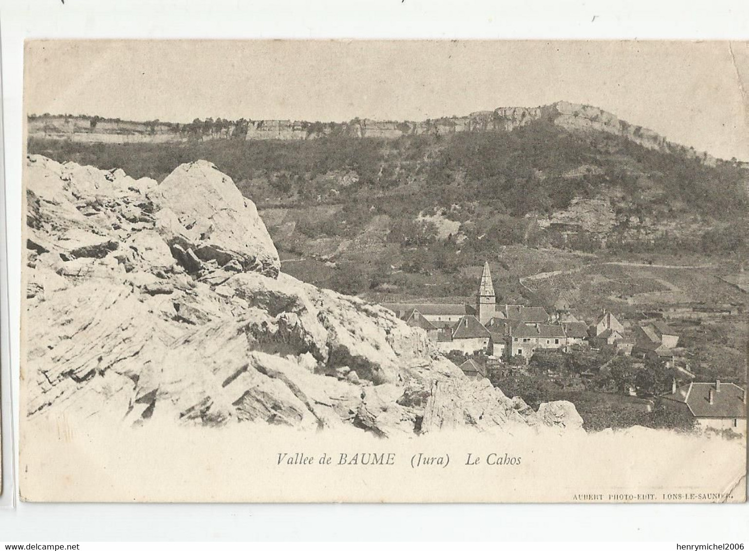 39 Jura Vallée De La Baume  Le Cahos Cachet Bleu Des Grottes De Baume Les Messieurs 1905 - Baume-les-Messieurs