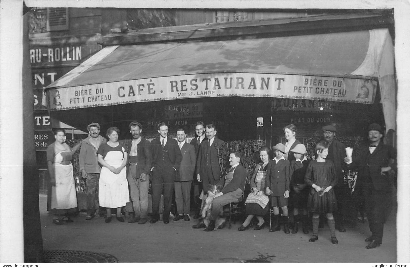 CPA 75 PARIS XIe CARTE PHOTO CERTAINEMENT AVENUE LEDRU ROLLIN CAFE RESTAURANT J.LANGE - District 11