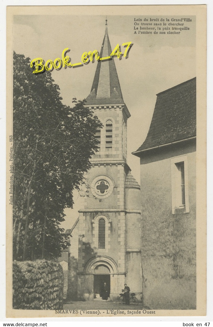 {22548} 86 Vienne Smarves , L' Eglise , Façade Ouest ; Animée - Smarves