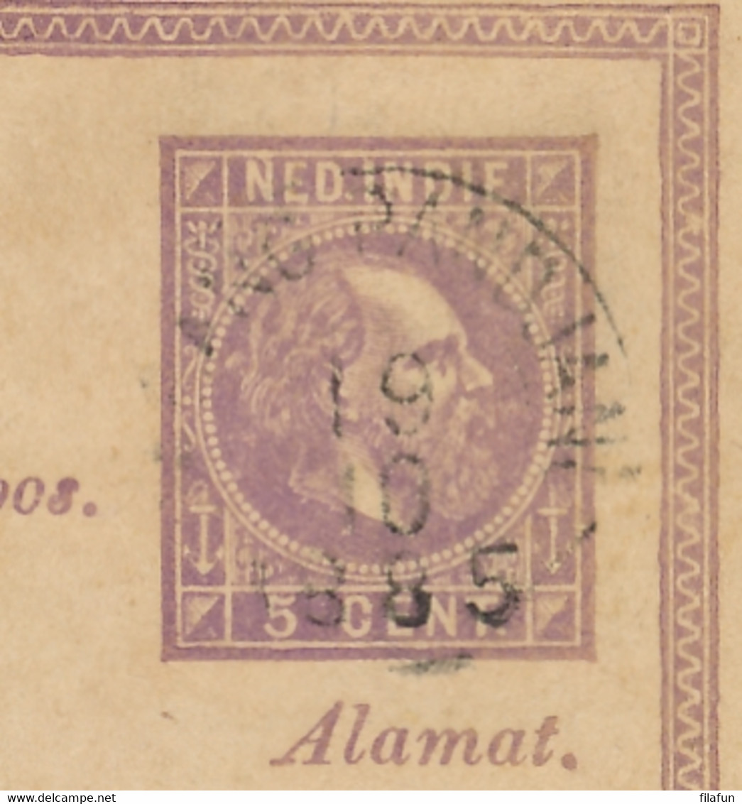 Nederlands Indië - 1885 - 5c Willem III, Briefkaart G1 Van L FORT VANDER CAPELLEN Via KR PadangPandjang Naar Batavia - Indie Olandesi