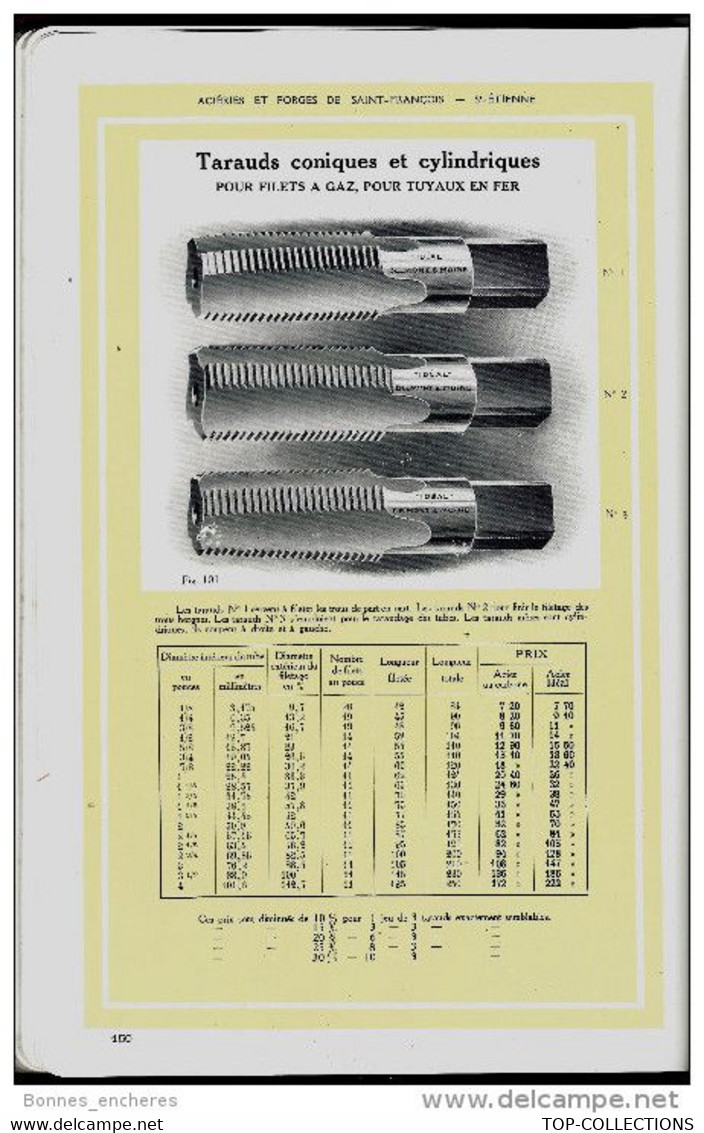 SUPERBE CATALOGUE 1921 ACIERIES ET FORGES DE ST FRANCOIS METALLURGIE TRAVAIL SUR METAUX ST ETIENNE V.SCANS+ DESCRIPT. - Maschinen