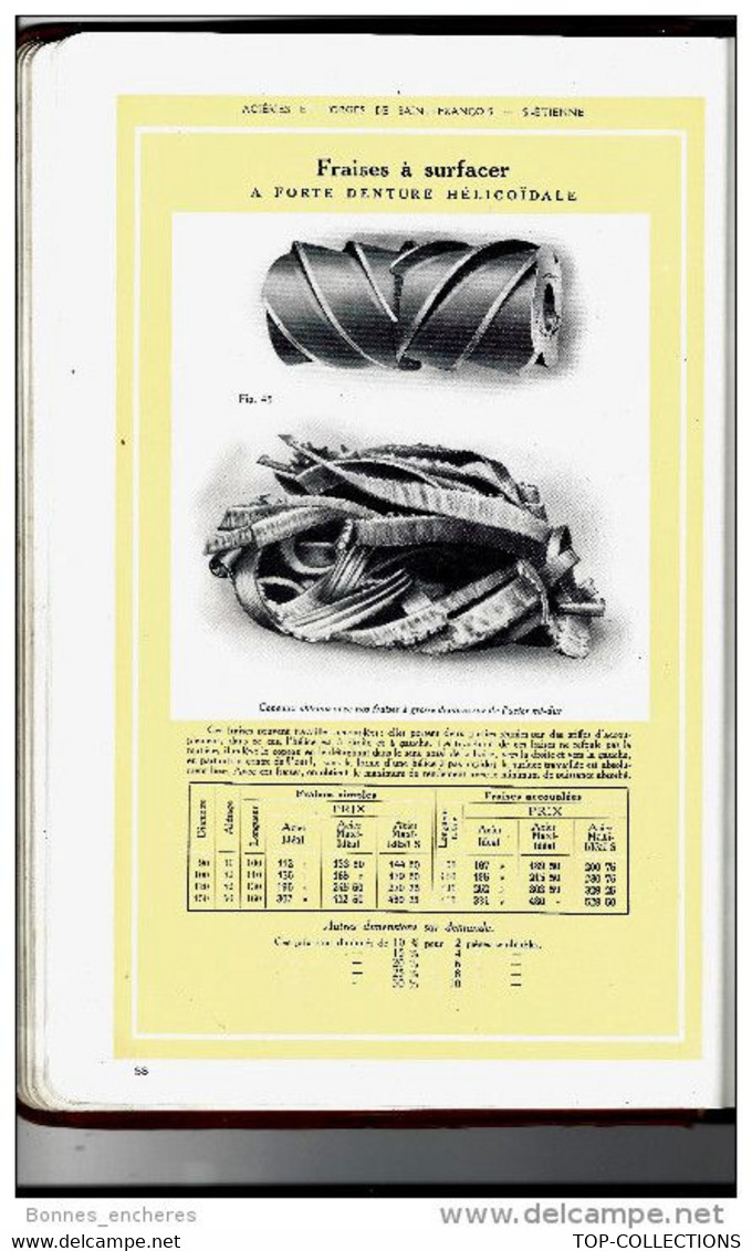 SUPERBE CATALOGUE 1921 ACIERIES ET FORGES DE ST FRANCOIS METALLURGIE TRAVAIL SUR METAUX ST ETIENNE V.SCANS+ DESCRIPT.