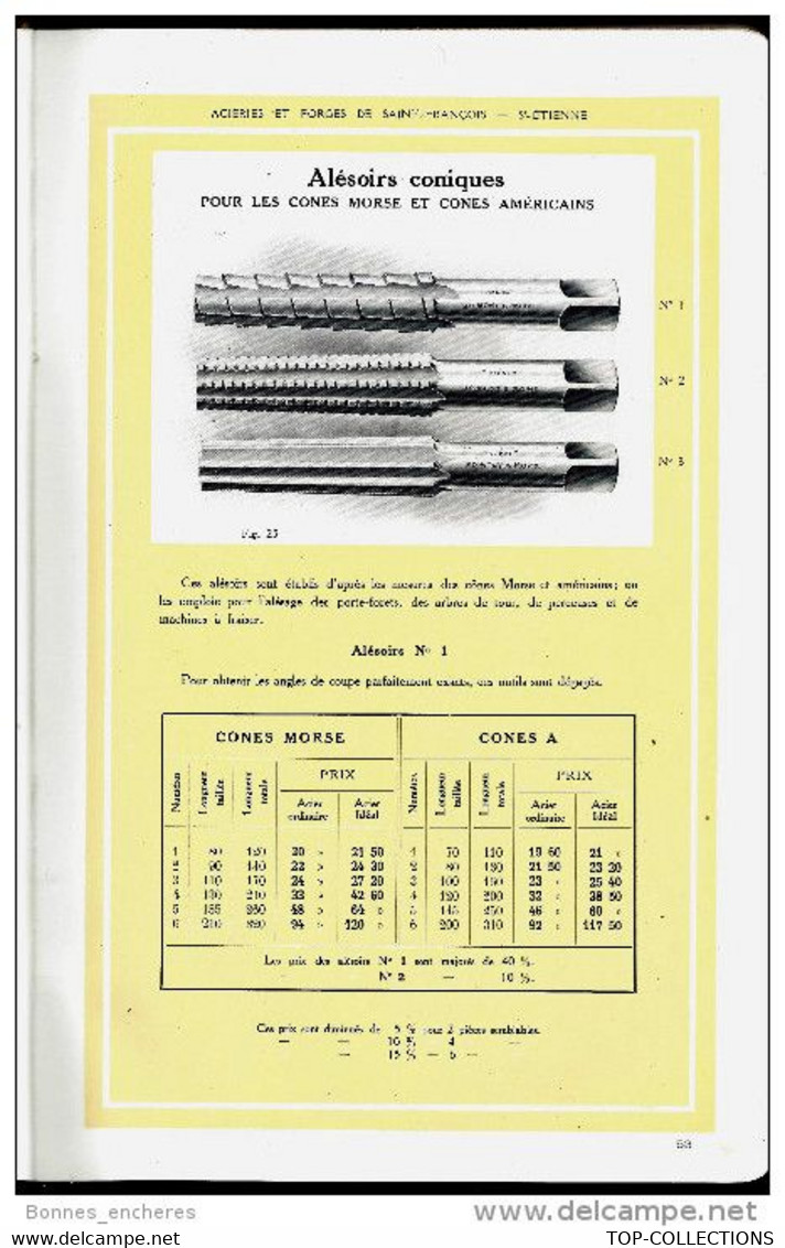 SUPERBE CATALOGUE 1921 ACIERIES ET FORGES DE ST FRANCOIS METALLURGIE TRAVAIL SUR METAUX ST ETIENNE V.SCANS+ DESCRIPT.