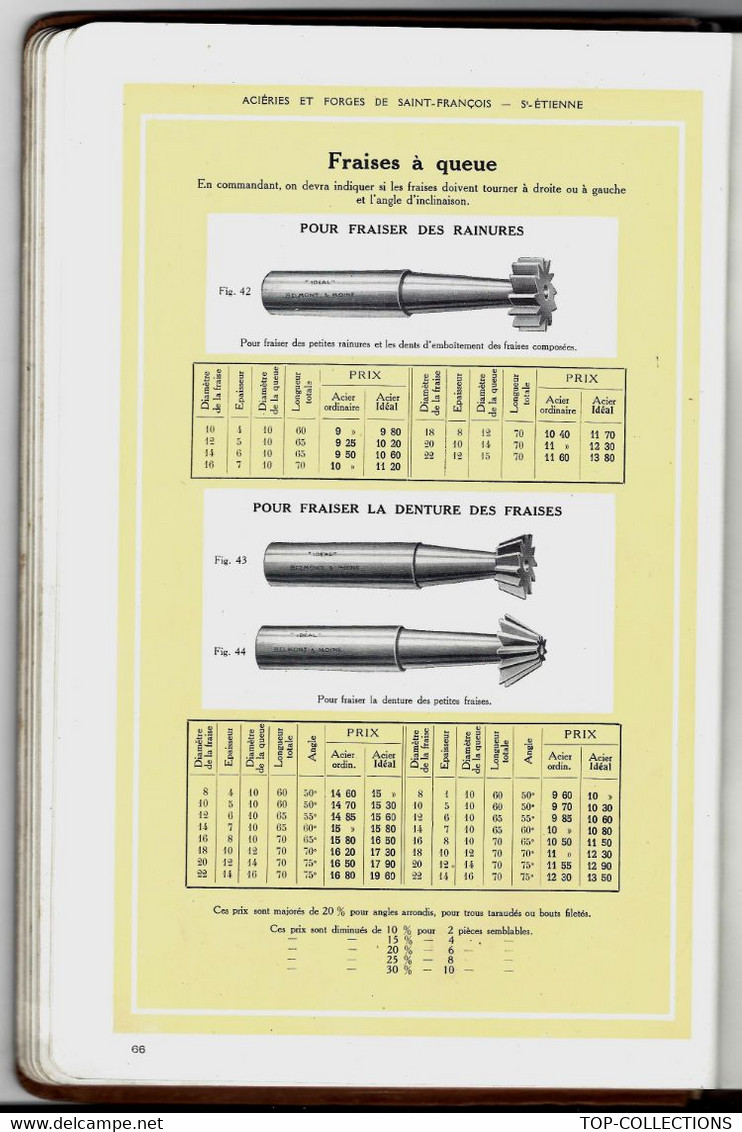 SUPERBE CATALOGUE 1921 ACIERIES ET FORGES DE ST FRANCOIS METALLURGIE TRAVAIL SUR METAUX ST ETIENNE V.SCANS+ DESCRIPT.