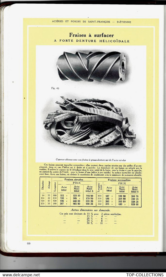 SUPERBE CATALOGUE 1921 ACIERIES ET FORGES DE ST FRANCOIS METALLURGIE TRAVAIL SUR METAUX ST ETIENNE V.SCANS+ DESCRIPT.