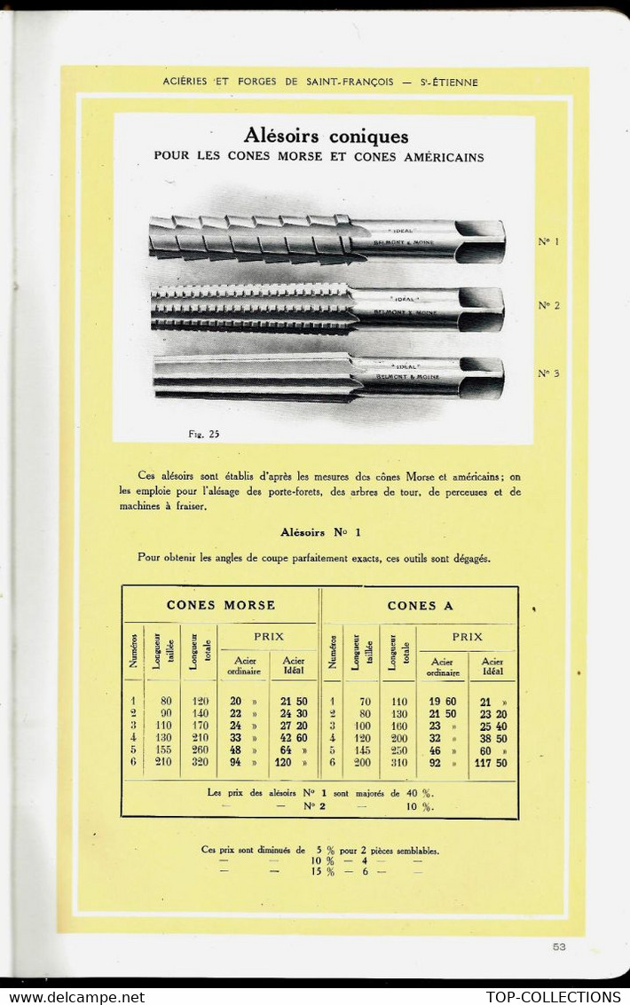 SUPERBE CATALOGUE 1921 ACIERIES ET FORGES DE ST FRANCOIS METALLURGIE TRAVAIL SUR METAUX ST ETIENNE V.SCANS+ DESCRIPT.