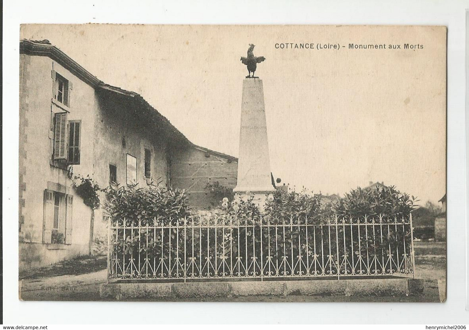 42 Loire Cottance Monument Aux Morts - Autres & Non Classés