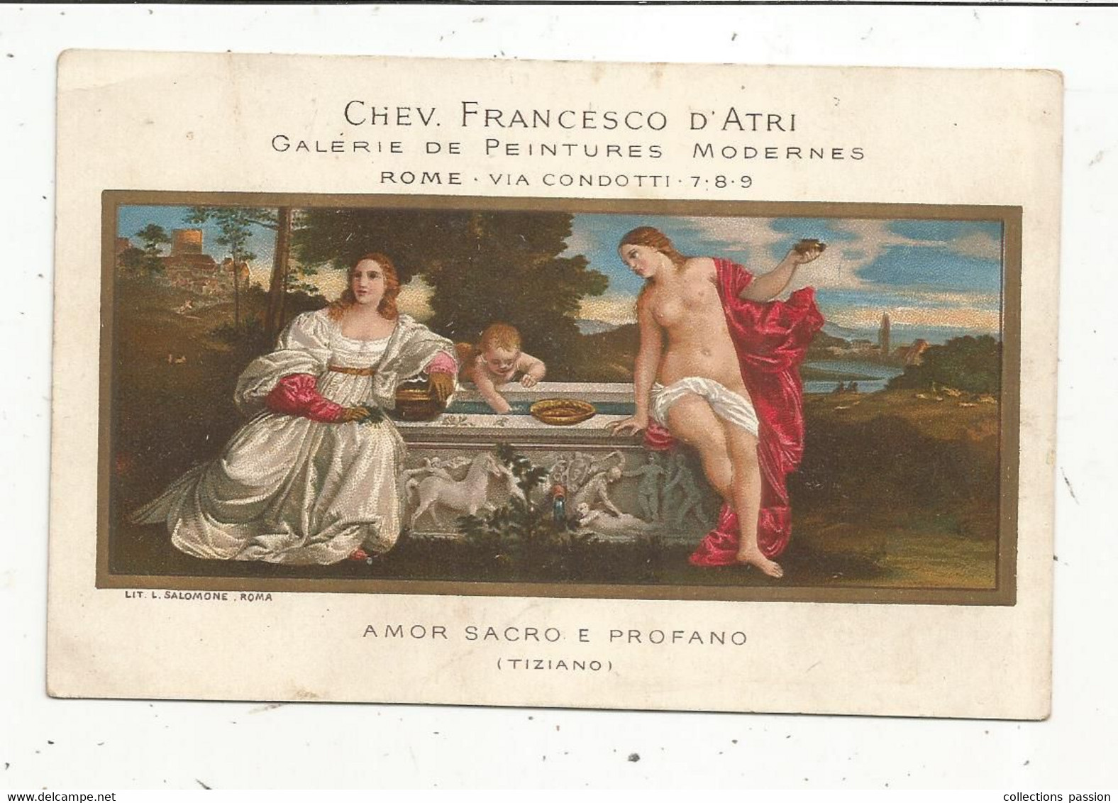 Invitation , Le Chev. Francesco D'Atri , Galerie De Peintures Modernes , Rome , Amor Sacro E Profano , Tiziano - Ohne Zuordnung