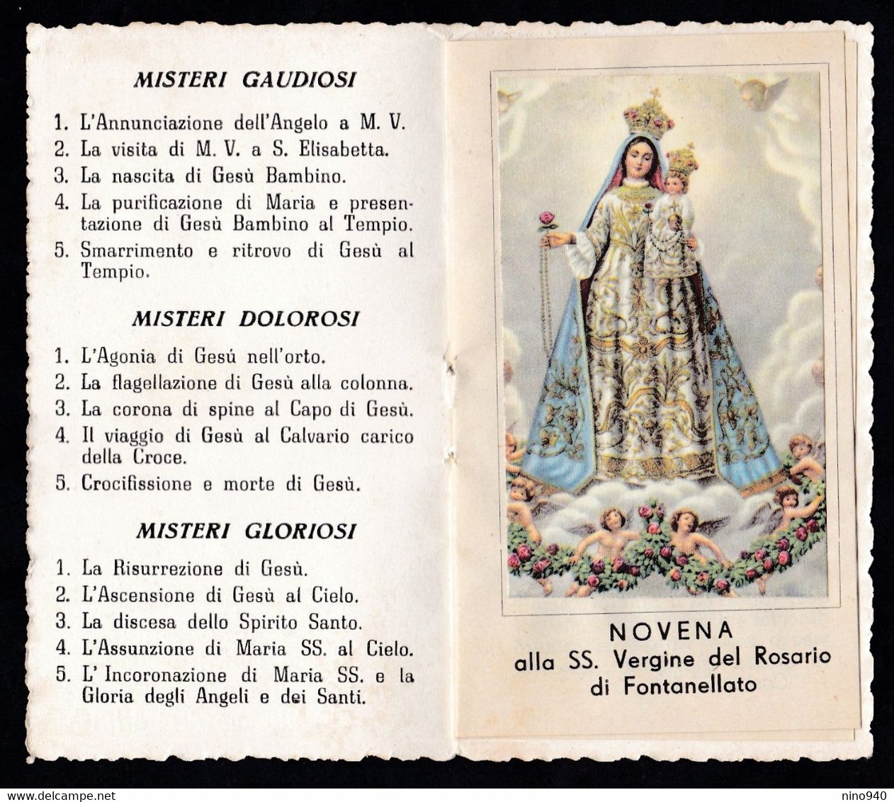 Santino/holycard: SS. VERGINE DEL ROSARIO - Fontanellato - Epoca - Opuscoletto - Mm. 60 X 105 - Religion & Esotericism