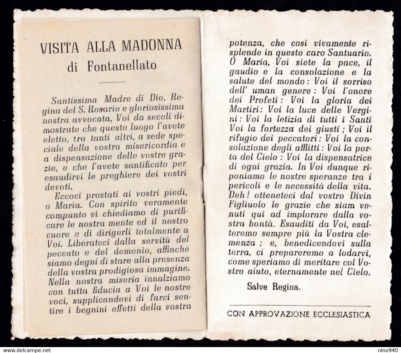 Santino/holycard: SS. VERGINE DEL ROSARIO - Fontanellato - Epoca - Opuscoletto - Mm. 60 X 105 - Religion & Esotericism