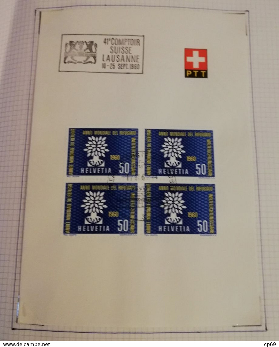 Album Timbres Suisse Documents Philatéliques Oblitérés de 1958 à 1964 Swiss Stamps Stamp Francobollo Svizzero TB.Etat