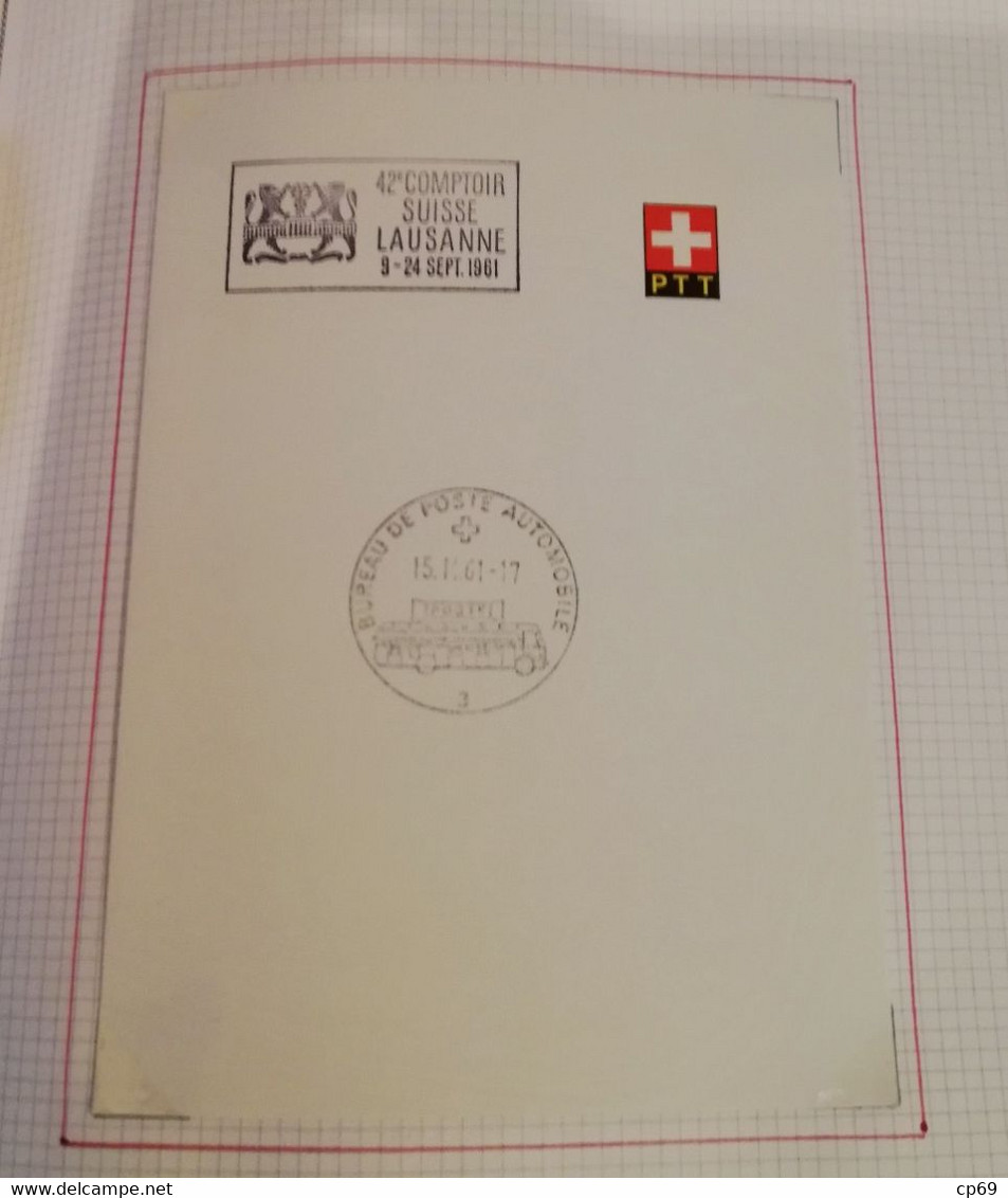 Album Timbres Suisse Documents Philatéliques Oblitérés de 1958 à 1964 Swiss Stamps Stamp Francobollo Svizzero TB.Etat