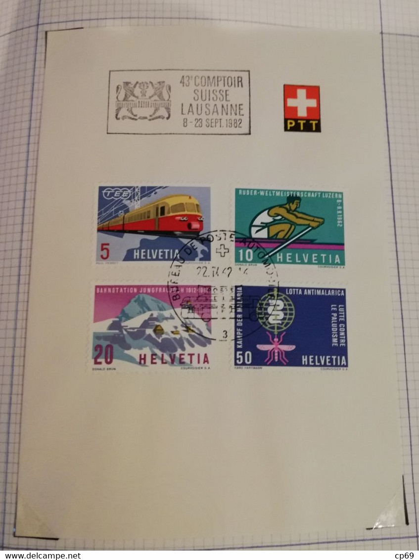 Album Timbres Suisse Documents Philatéliques Oblitérés de 1958 à 1964 Swiss Stamps Stamp Francobollo Svizzero TB.Etat