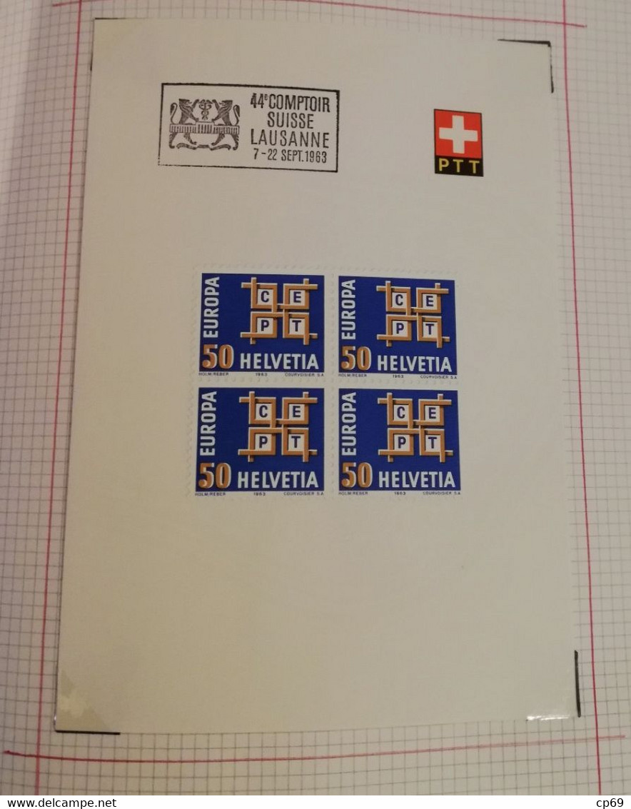 Album Timbres Suisse Documents Philatéliques Oblitérés de 1958 à 1964 Swiss Stamps Stamp Francobollo Svizzero TB.Etat