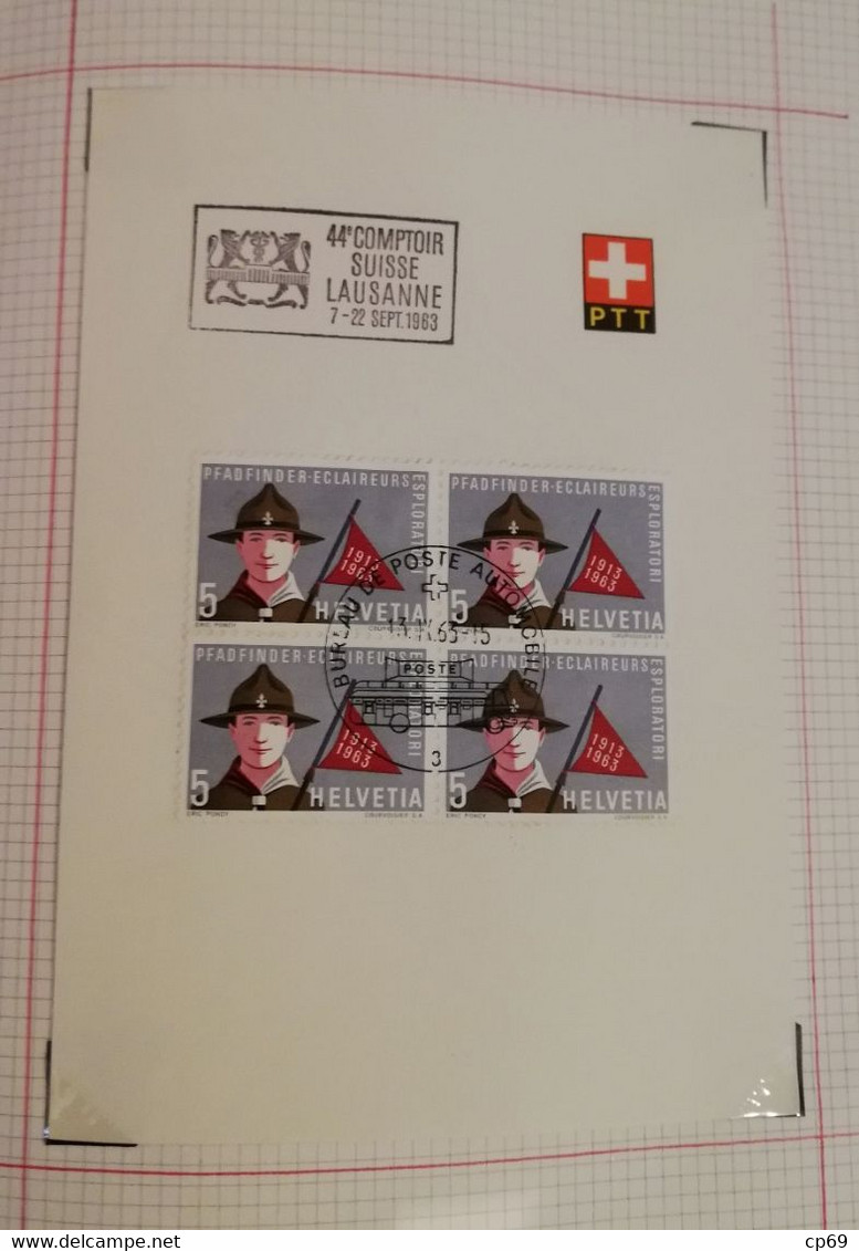 Album Timbres Suisse Documents Philatéliques Oblitérés de 1958 à 1964 Swiss Stamps Stamp Francobollo Svizzero TB.Etat