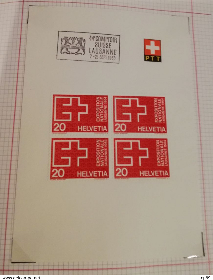 Album Timbres Suisse Documents Philatéliques Oblitérés de 1958 à 1964 Swiss Stamps Stamp Francobollo Svizzero TB.Etat