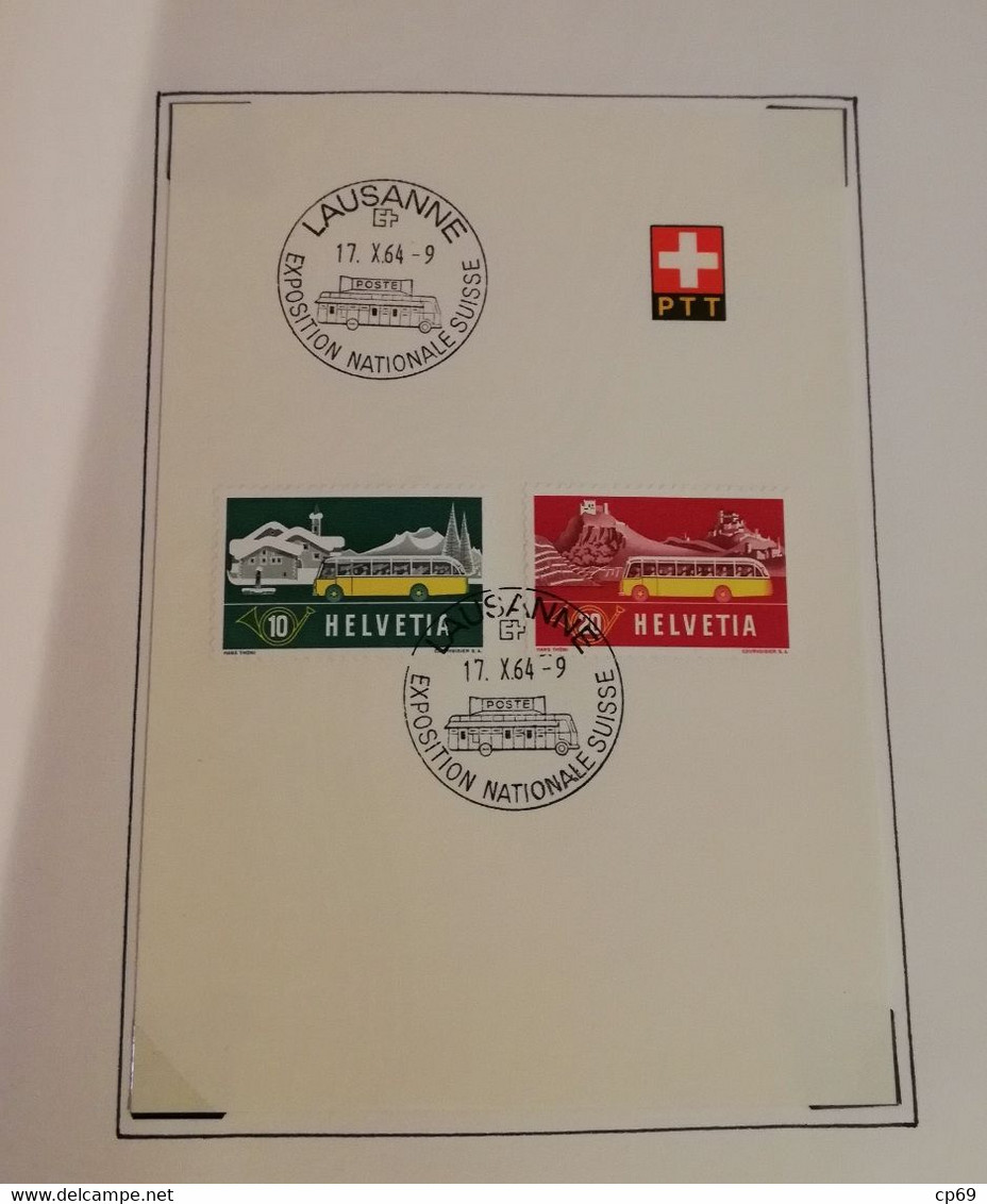 Album Timbres Suisse Documents Philatéliques Oblitérés de 1958 à 1964 Swiss Stamps Stamp Francobollo Svizzero TB.Etat