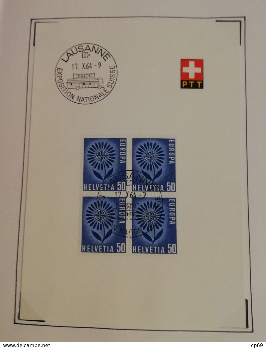 Album Timbres Suisse Documents Philatéliques Oblitérés de 1958 à 1964 Swiss Stamps Stamp Francobollo Svizzero TB.Etat