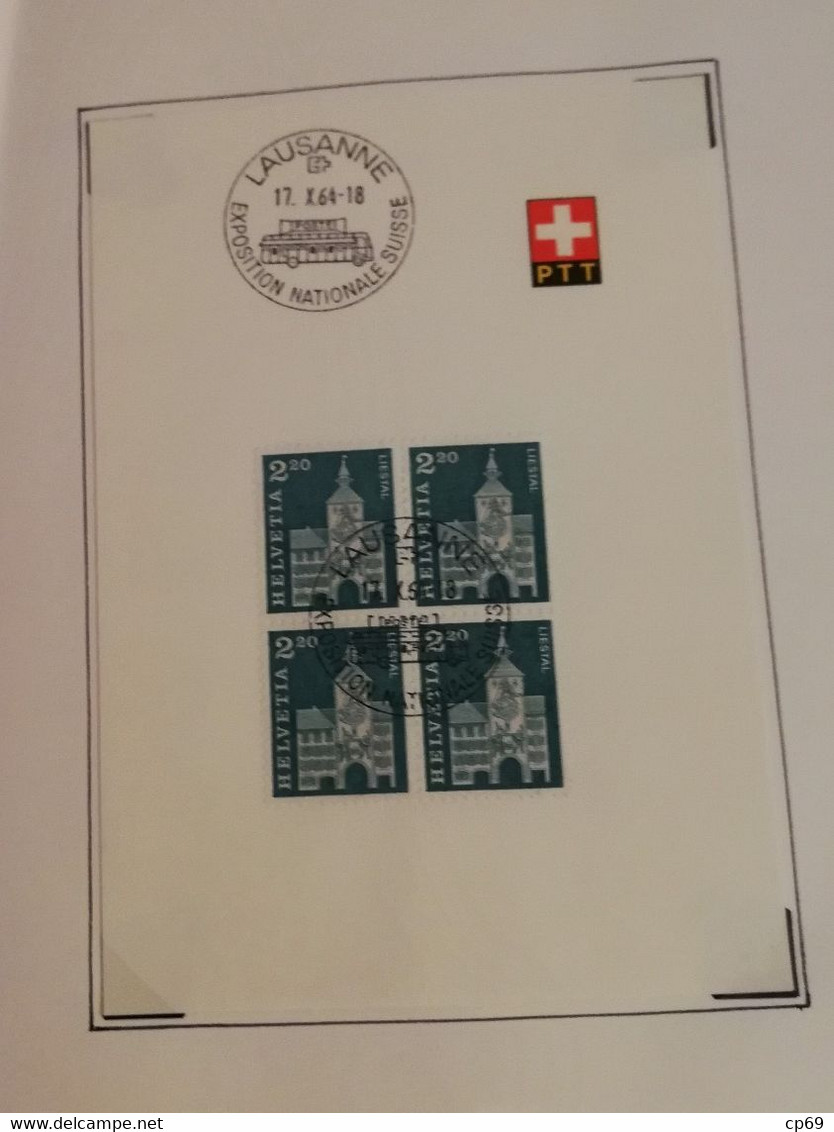 Album Timbres Suisse Documents Philatéliques Oblitérés de 1958 à 1964 Swiss Stamps Stamp Francobollo Svizzero TB.Etat