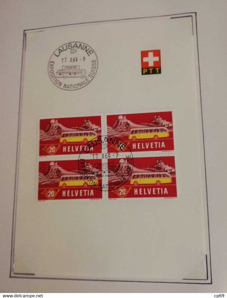 Album Timbres Suisse Documents Philatéliques Oblitérés de 1958 à 1964 Swiss Stamps Stamp Francobollo Svizzero TB.Etat