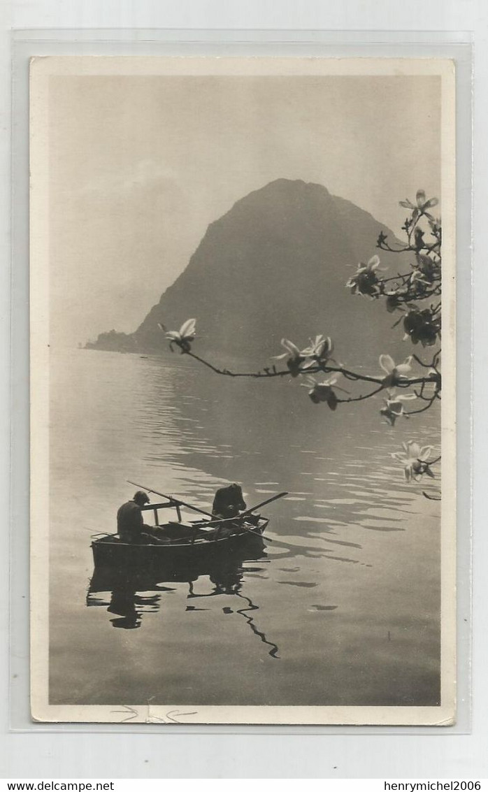 Suisse Ti Tessin Am Luganersee Barque Peche Pecheur Ticino - Sonstige & Ohne Zuordnung