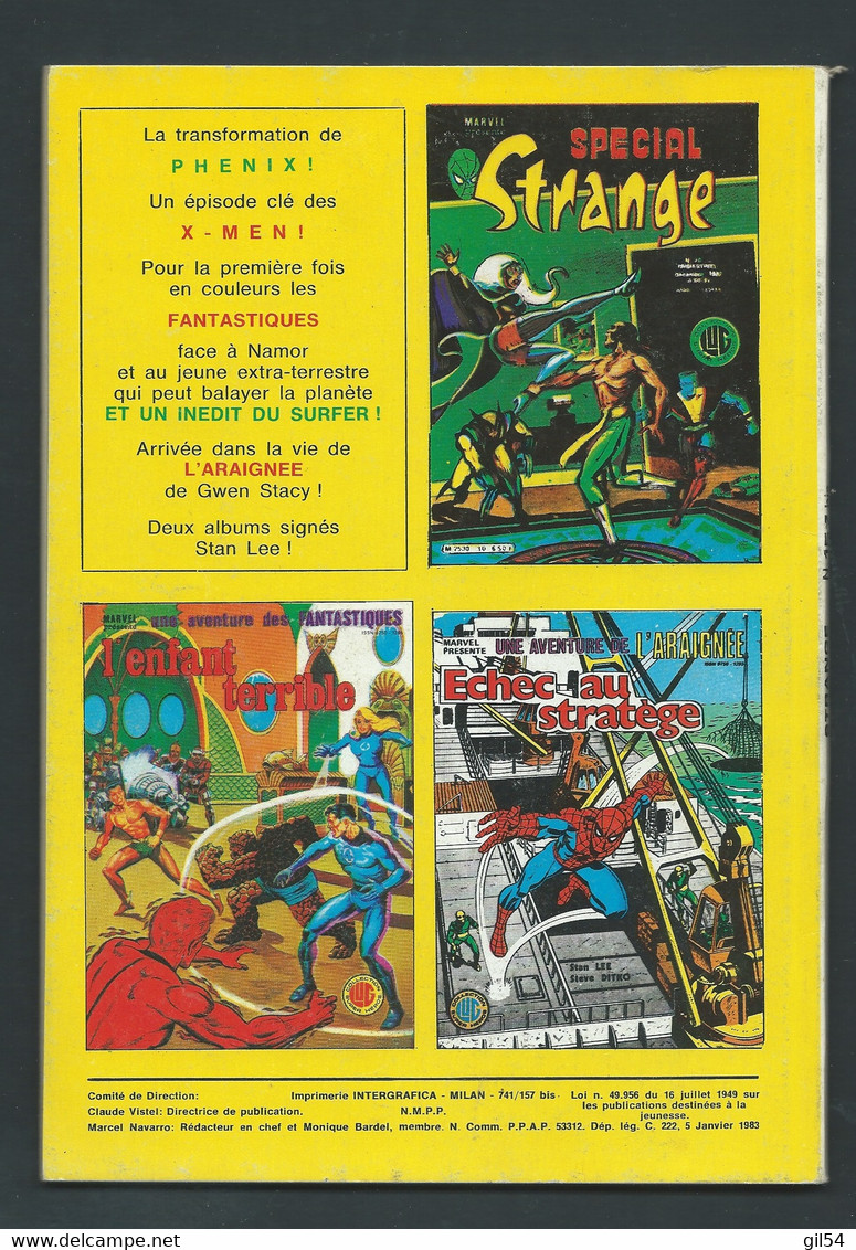 MARVEL    STRANGE Spécial Origines N° 157 Bis - Editions Lug à Lyon - Dépôt Légal : Janvier 1983 - - MAR 0504 - Strange