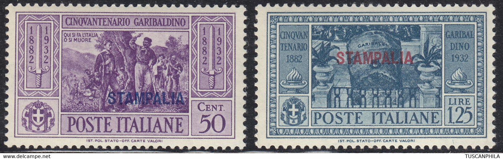 1932 2 Valori Sass. 21-23 MNH** Cv 280 - Egée (Stampalia)