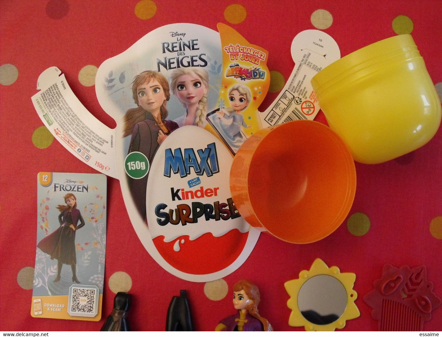 Maxi Kinder Surprise Disney Reine Des Neiges 2022. Anna + Accessoires Miroir Et Peigne (complet). - Disney