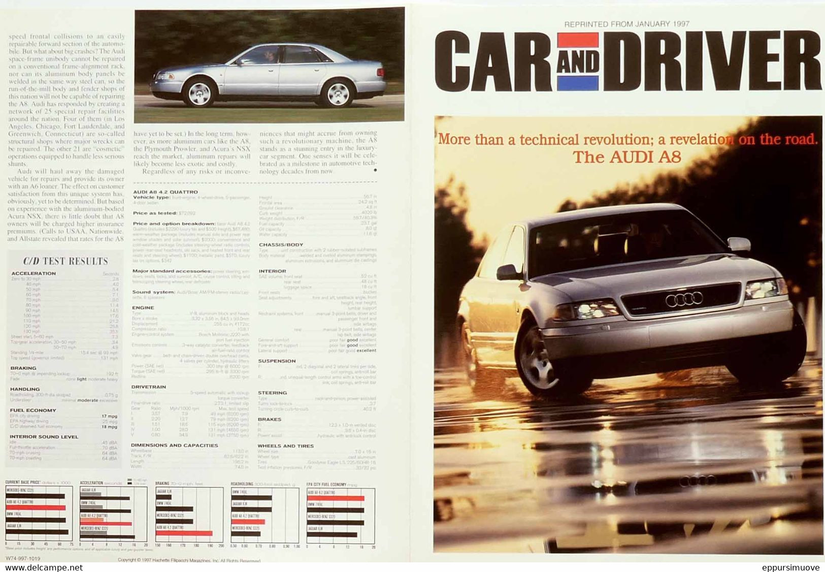 ROAD TEST AUDI A8 4.2 QUATTRO - January 1998 - Transports