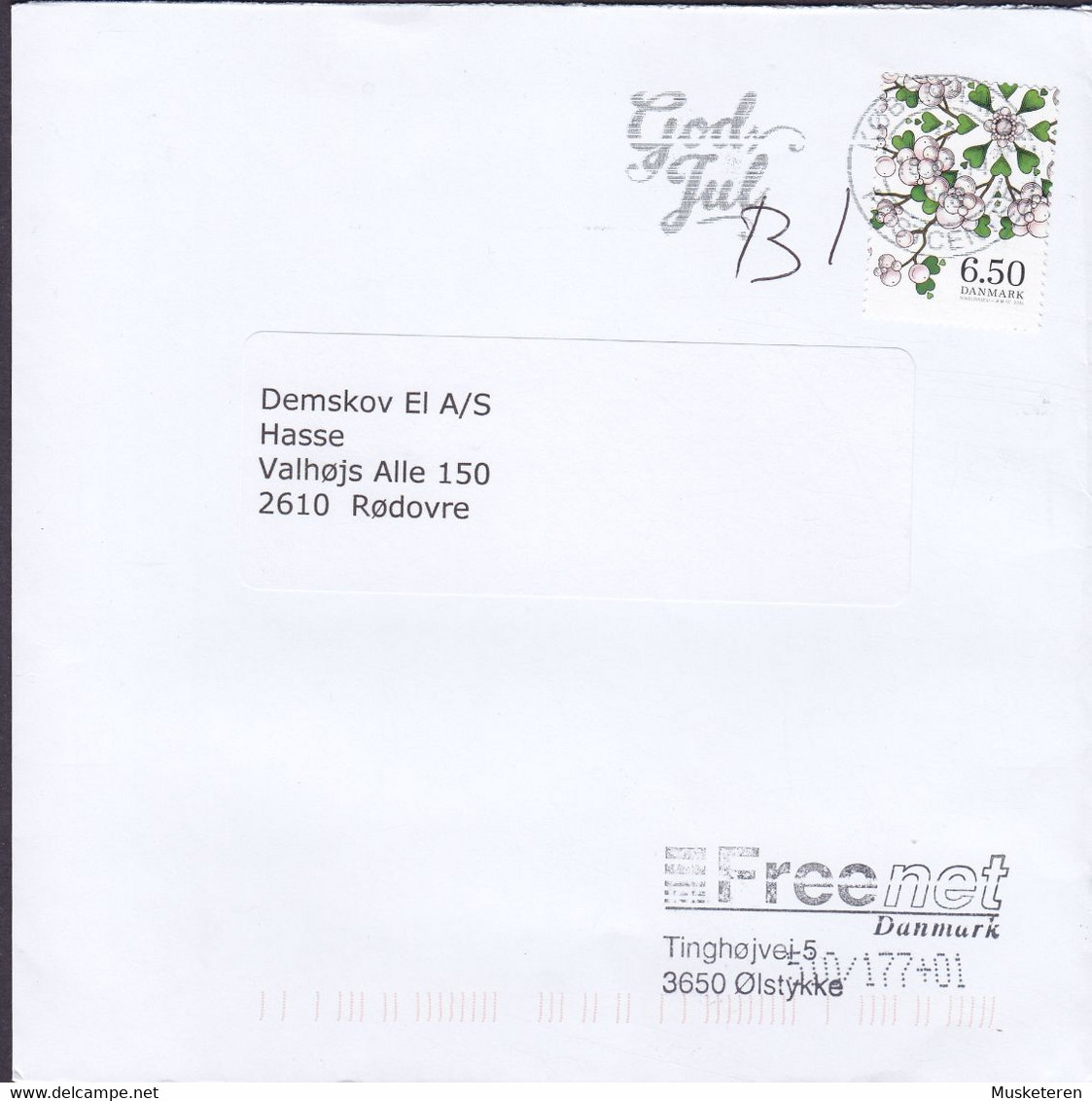 Denmark Slogan Flamme 'God Jul' KØBENHAVNS POSTCENTER 2014 Cover Brief RØDOVRE  6.50 Kr Winter Poetry - Briefe U. Dokumente