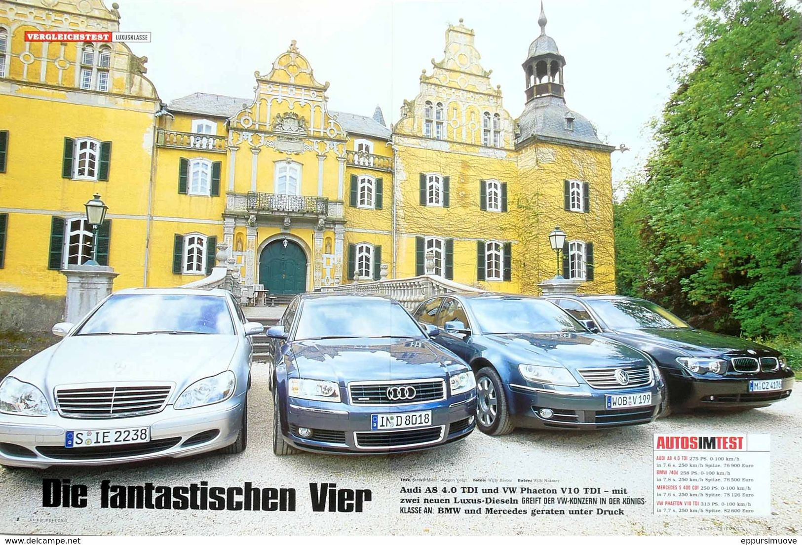 AUTO ZEITUNG AUDI A8 4.0 TDI TEST Gegen BMW 740d MERCEDES 400 CDI VW PHAETON V10 TDI - Automóviles & Transporte