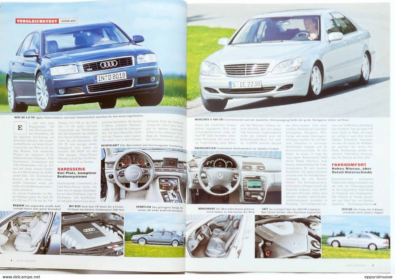 AUTO ZEITUNG AUDI A8 4.0 TDI TEST Gegen BMW 740d MERCEDES 400 CDI VW PHAETON V10 TDI - Cars & Transportation