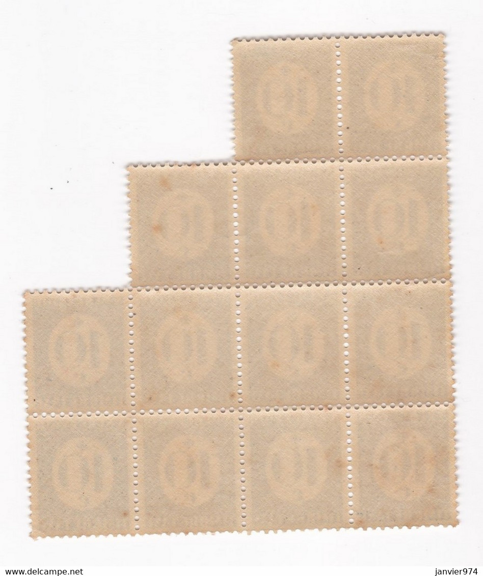 Colonie Française 1945/46 , Bloc 13 Timbres Taxe 10 Centimes, Neufs - Segnatasse