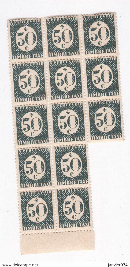 Colonie Française 1945/46 Bloc 13 Timbres Taxe 50 Centimes, Neufs - Timbres-taxe