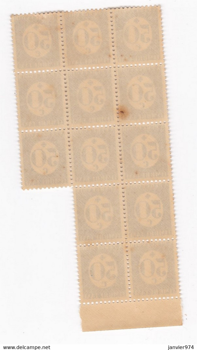 Colonie Française 1945/46 Bloc 13 Timbres Taxe 50 Centimes, Neufs - Timbres-taxe