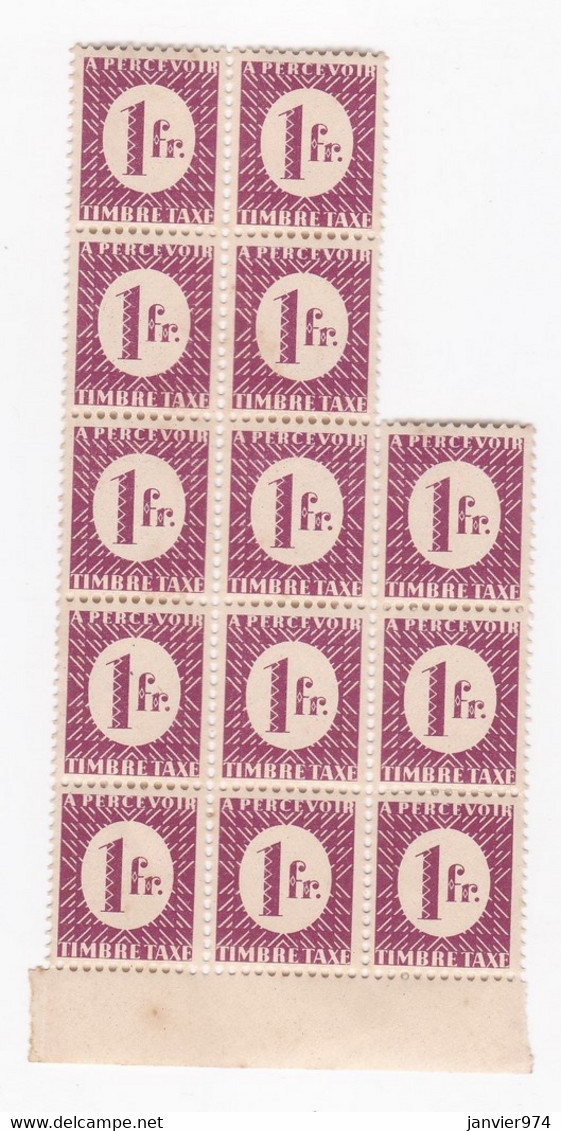 Colonie Française 1945/46 Bloc 13 Timbres Taxe 1 Franc, Neufs - Timbres-taxe