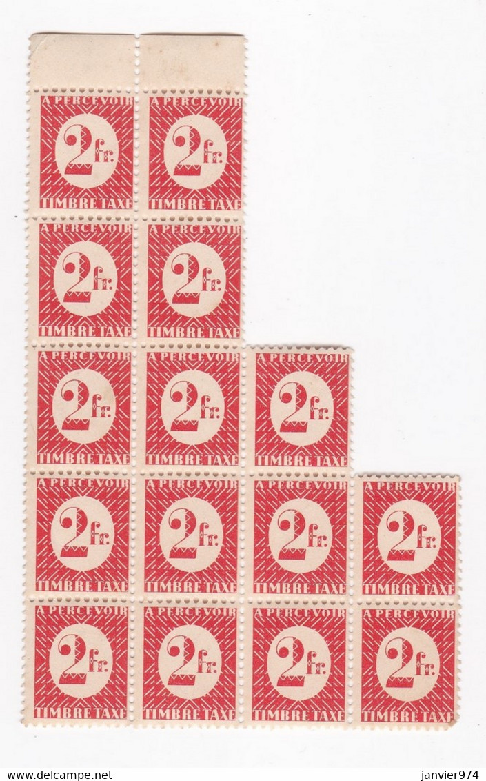 Colonie Française 1945/46 Bloc 15 Timbres Taxe 2 Francs, Neufs - Timbres-taxe