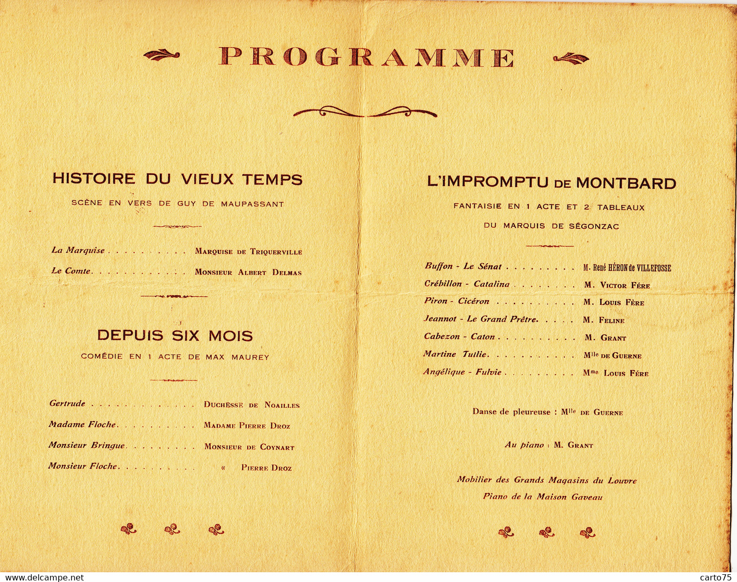 Scoutisme - Guides De France - Programme Spectacle 16/05/1930 - Illustrateur Quai De Gare - Guy De Maupassant - Scouting