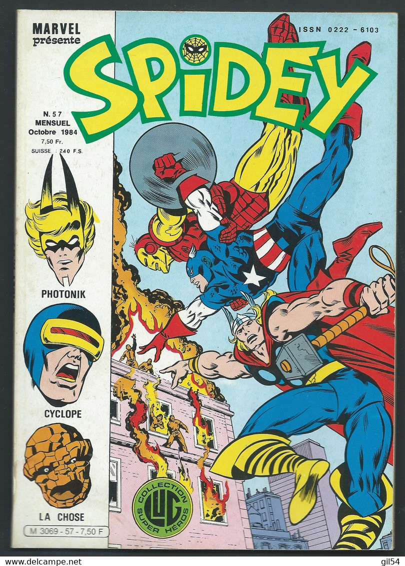 MARVEL  SPIDEY  N°57 De Octobre 1984 Collection LUG Super Héros - MAR 0603 - Spidey