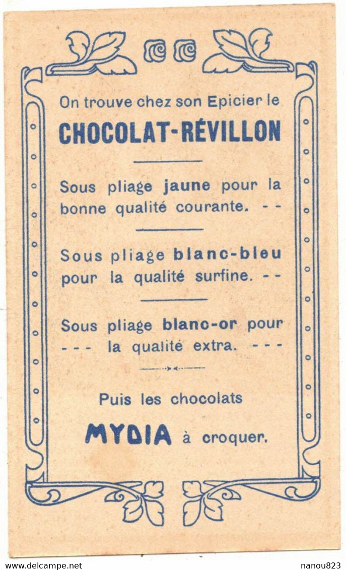 CHROMO PUBLICITAIRE PUBLICITE CHOCOLAT REVILLON PIPE EN TERRE ILLUSION D'OPTIQUE NEUROSCIENCE PARADOXE PHENOMENE VISUEL - Revillon