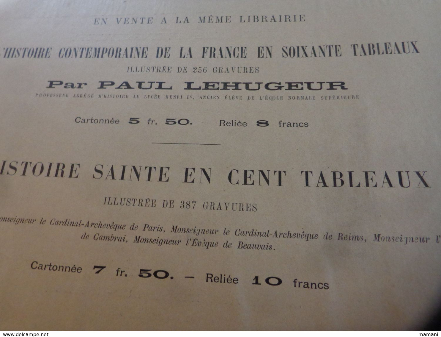 histoire de france en -100 tableaux- paris A.LAHURE