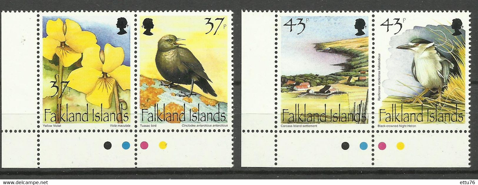 Falkland Islands 2001 Carcass Is. Birds ,Flower... Set MNH - Falkland