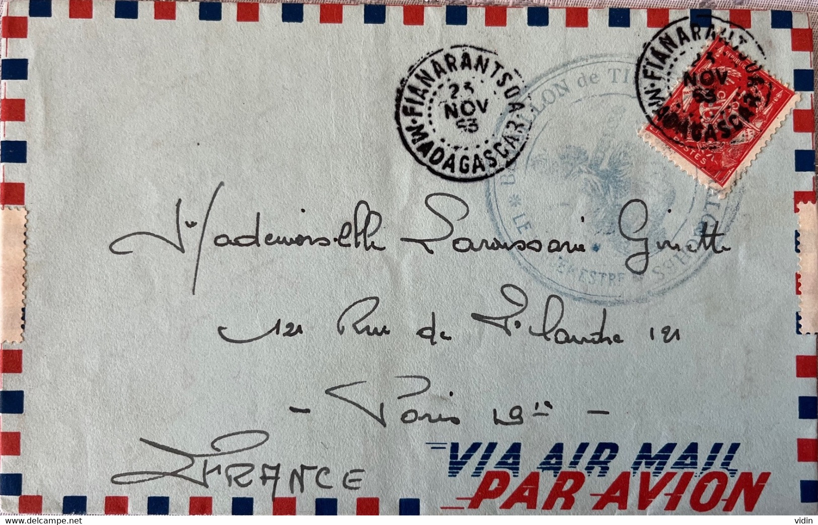 France FRANCHISE MILITAIRE MADAGASCAR 1963 Cachet Du Bataillon Tirailleurs Malgaches - Briefe U. Dokumente