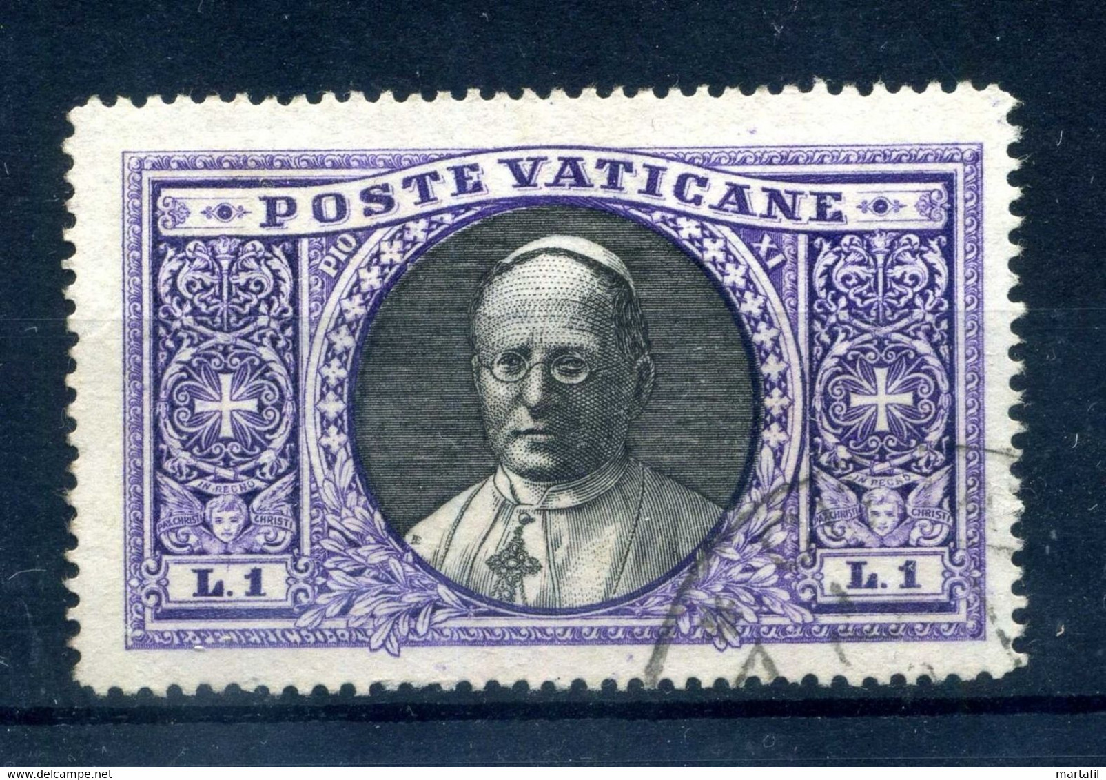 1933 VATICANO N.28 USATO 1 Lira - Gebruikt