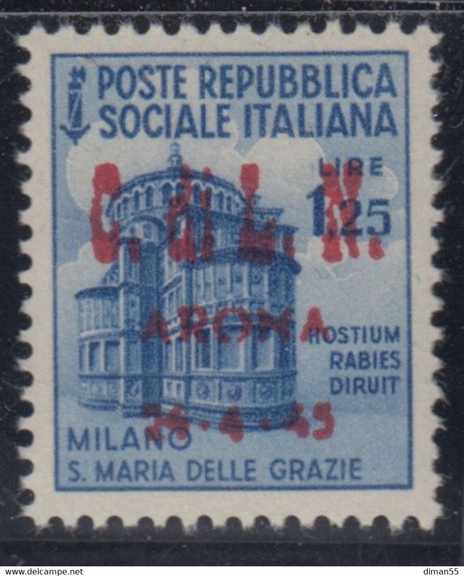 ITALIA - C.L.N. ARONA N.22 Cat.5600€ Firmato Raybaudi - GOMMA INTEGRA - MNH** - Nationales Befreiungskomitee