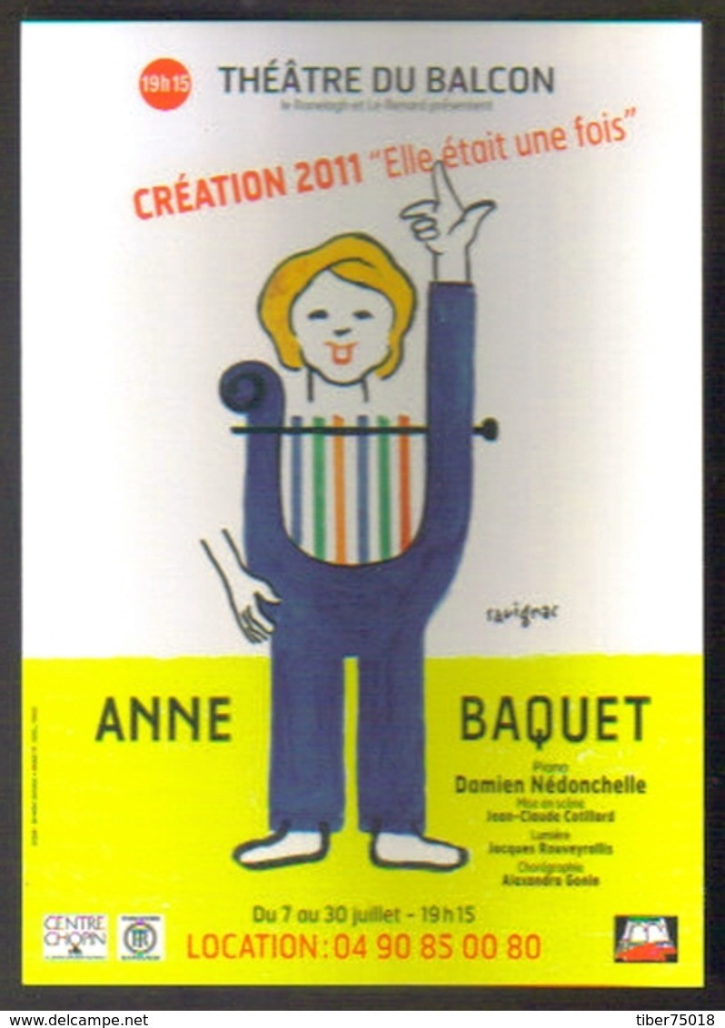 Carte Postale : Anne Baquet (création 2011 "Elle était Une Fois") Théâtre Du Balcon - Avignon - Illustration Savignac - Savignac