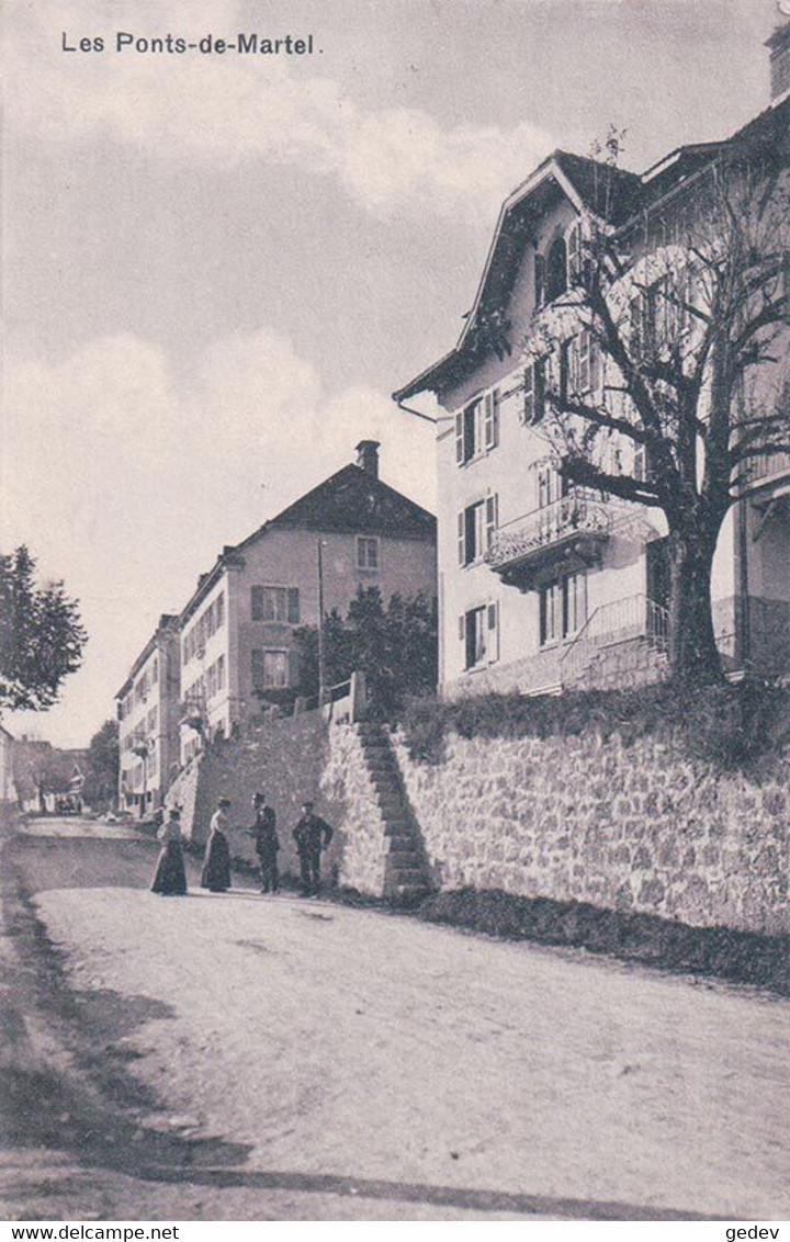 Les Ponts De Martel NE, Rue Animée (29.12.1911) - Ponts-de-Martel