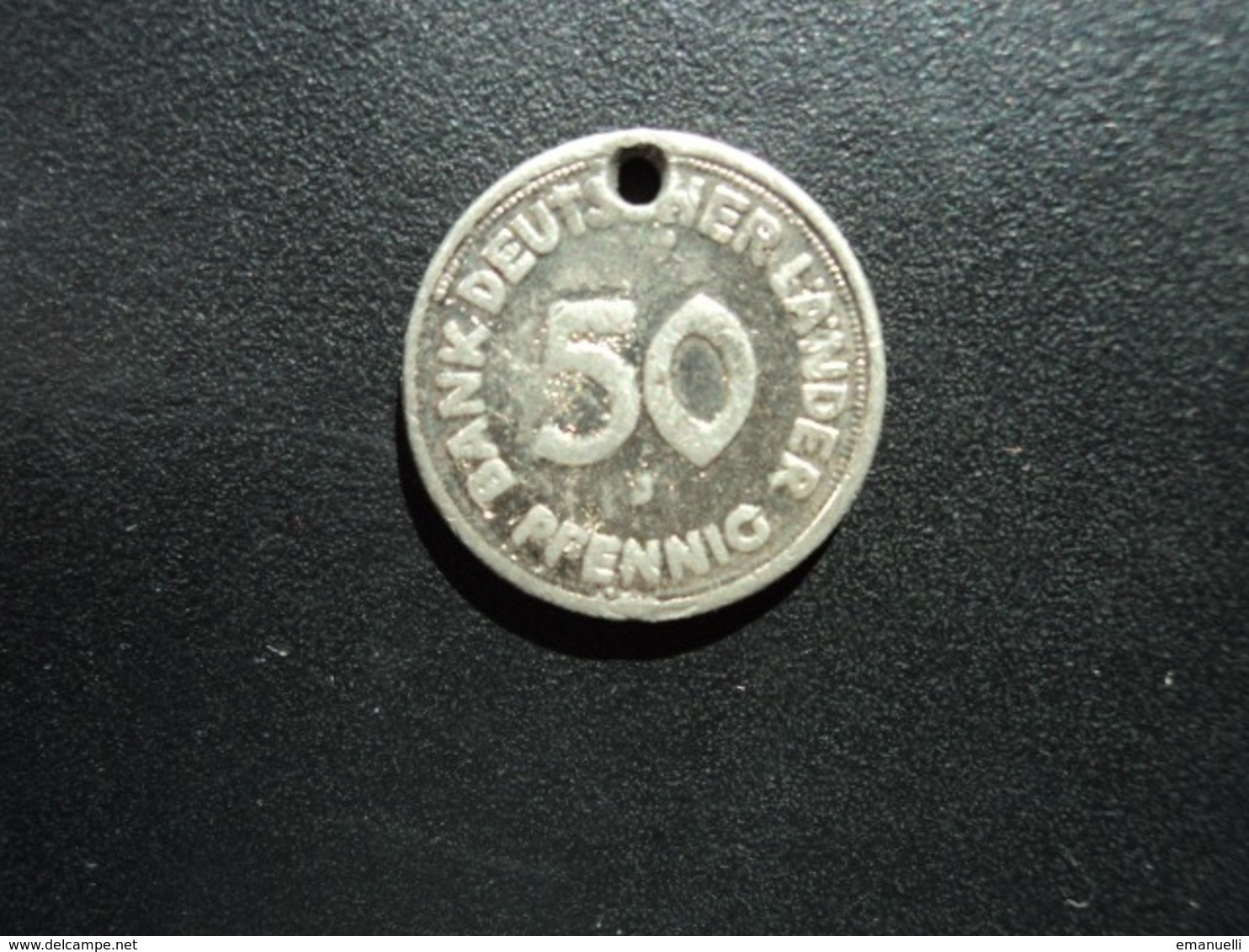 50 PFENNIG 1949 J DEUTSCHER LÄNDER MALTRAITÉE  * - Pièces écrasées (Elongated Coins)