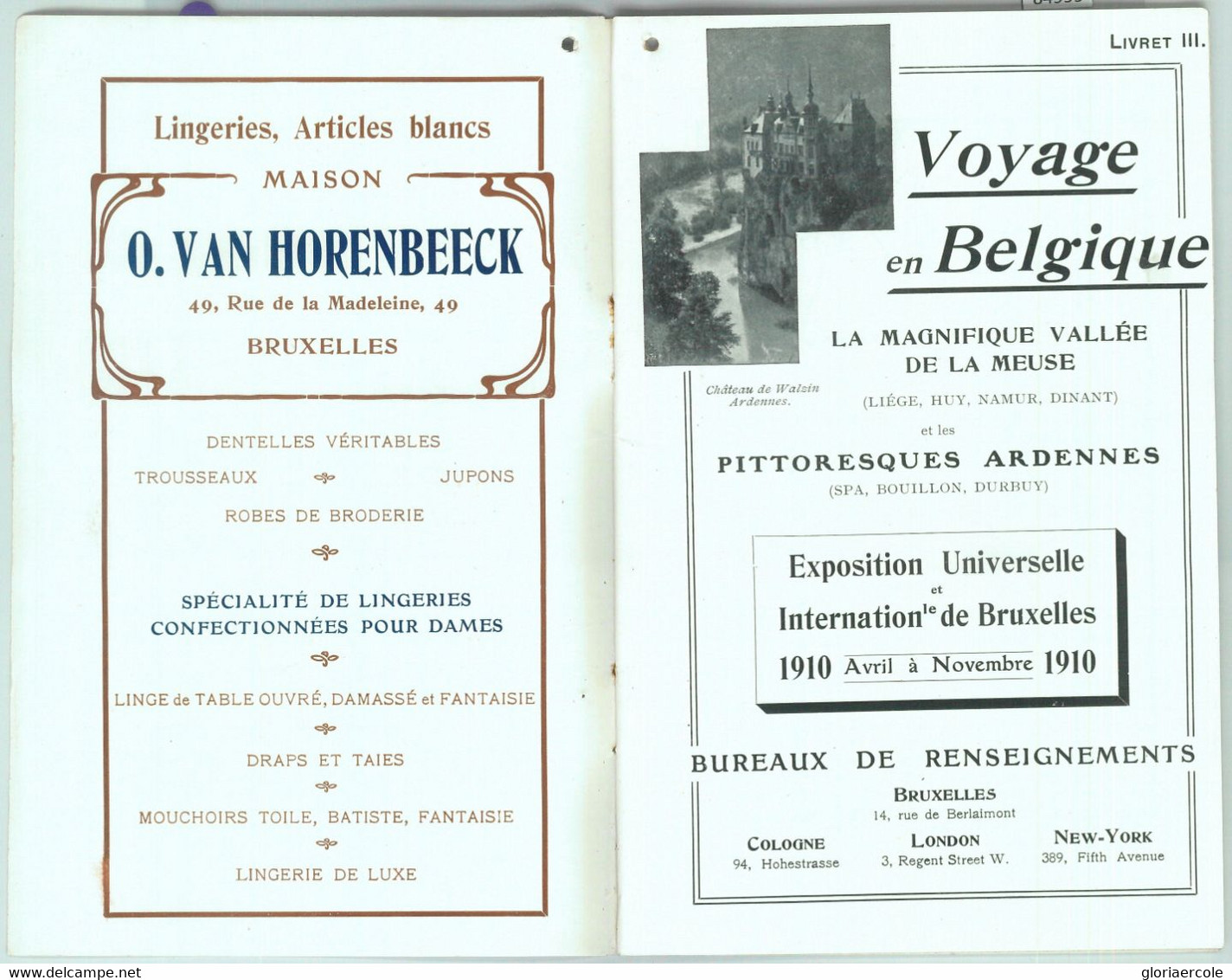 84999 - BELGIUM - Vintage Tourist PROPAGANDA Depliant :BRUXELLES EXPO 1910 Map - Andere & Zonder Classificatie