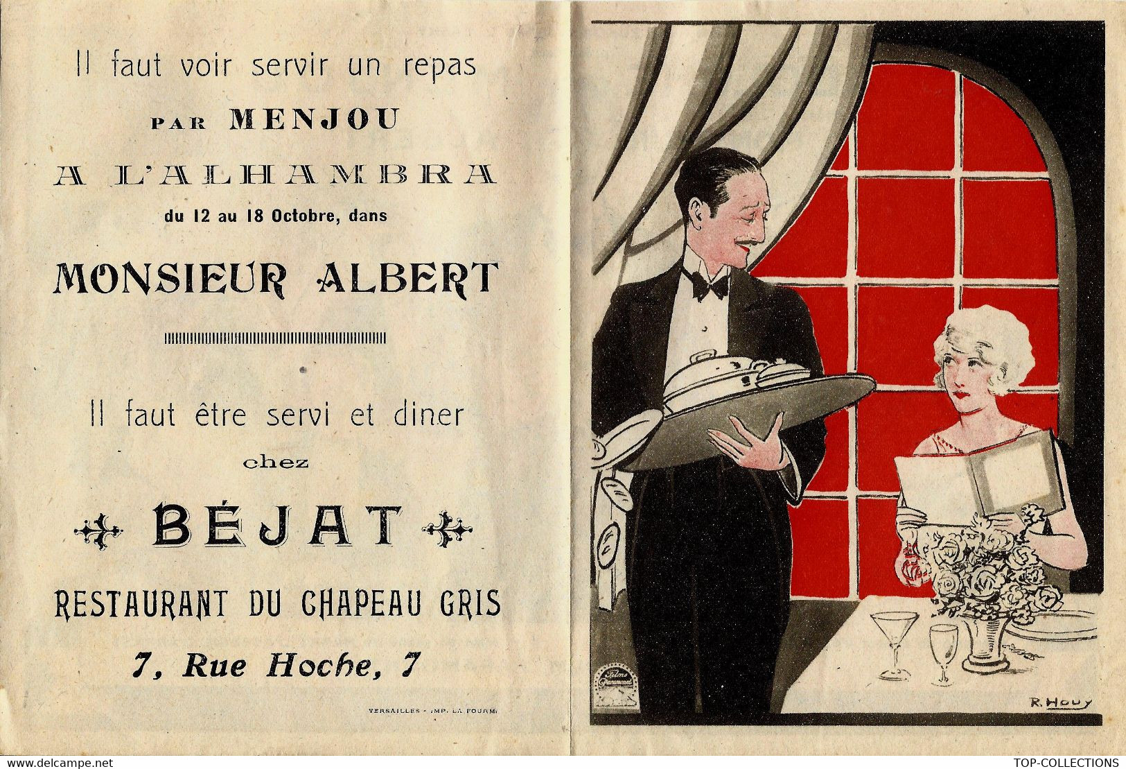 1927 PUBLICITE FILM PARAMOUNT « MONSIEUR ALBERT » DESSINATEUR R.Houy - Reclame